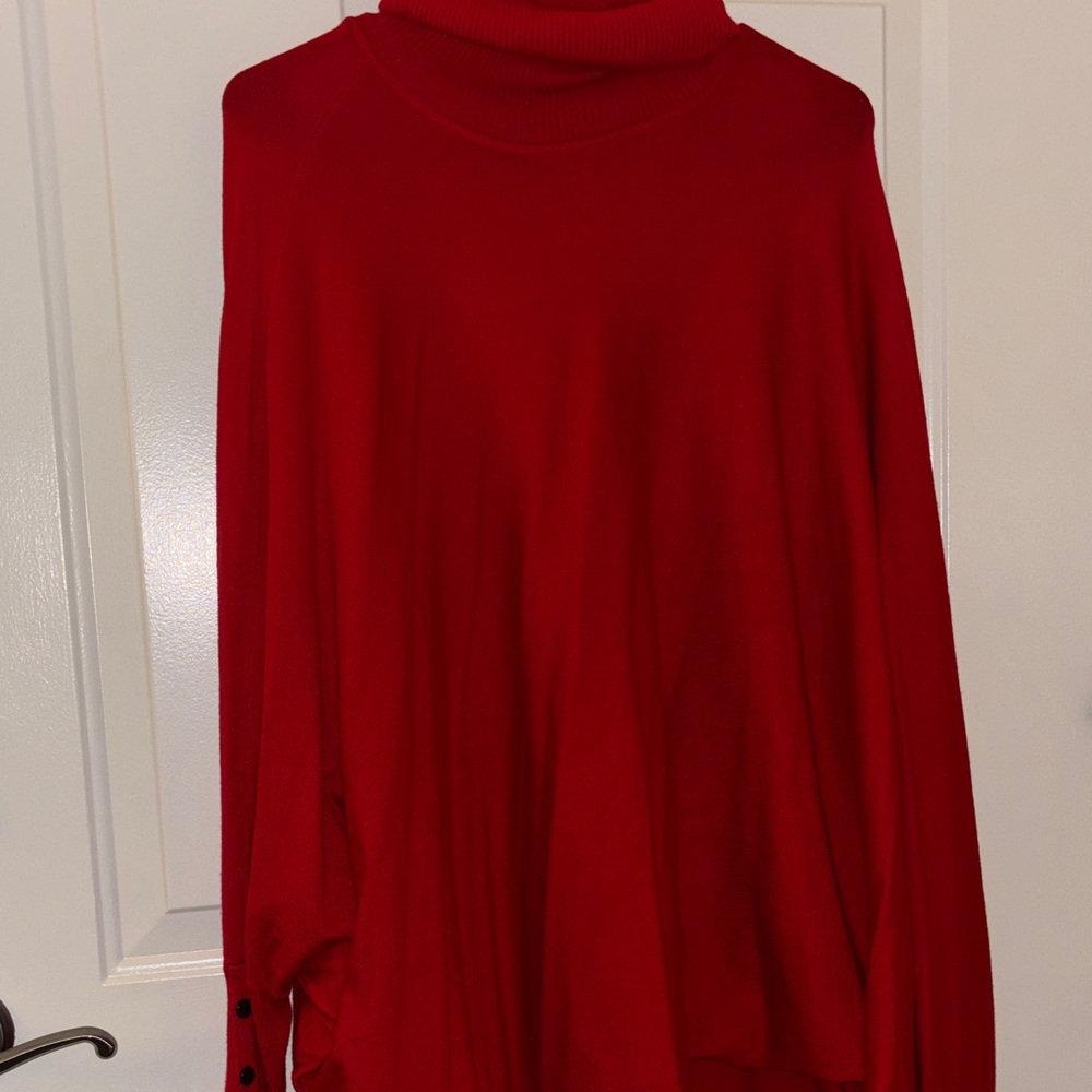 Alfani Red Turtleneck Blouse